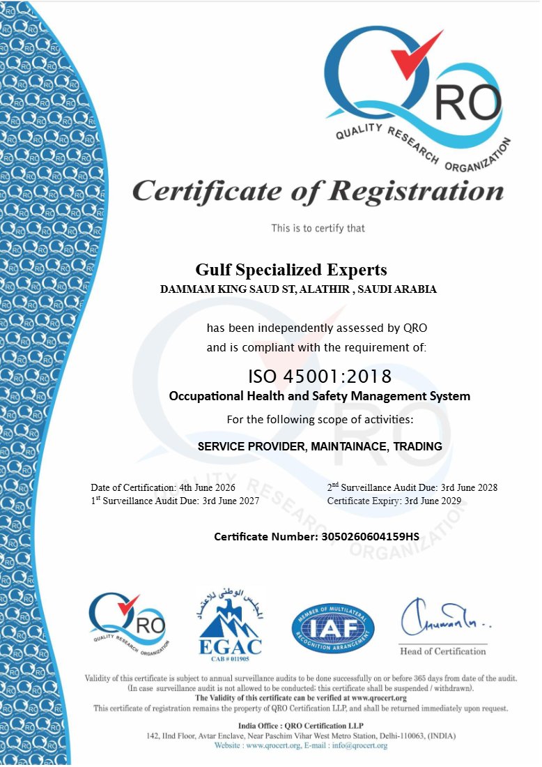 ISO 45001:2018 Occupational Health & Safety Management System